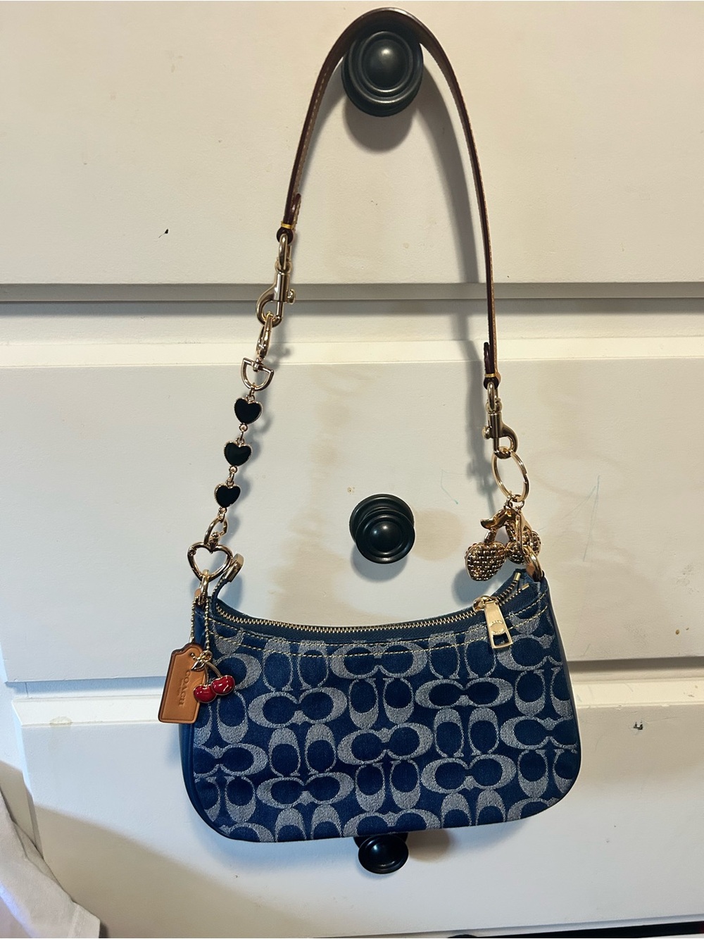 Coach Blue Signature Denim Terri Bag with Wristlet - Picture 3 of 6